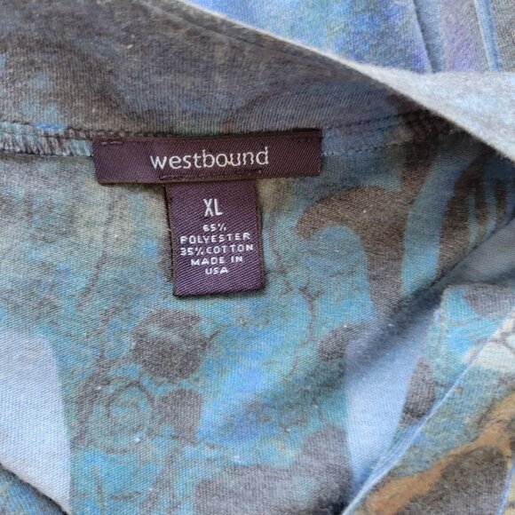 Westbound Womens Top Extra Large XL Tunic Blue Geometric Lightweight GEO149XE - Picture 8 of 8